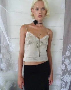 Adalia Cami Top In Satin Champagne