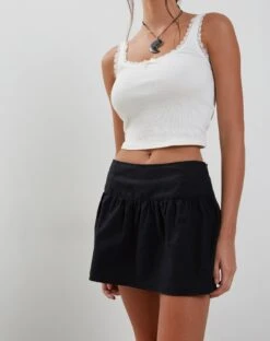 Adini Mini Skirt In Black Dobby