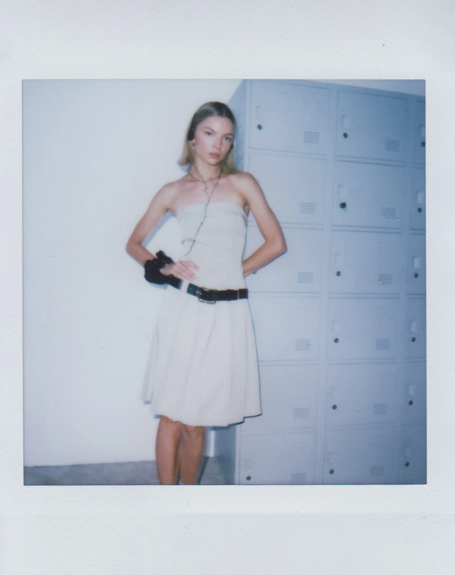 Aldari Bandeau Midi Dress In Tailoring Tan Pinstripe - Image 5