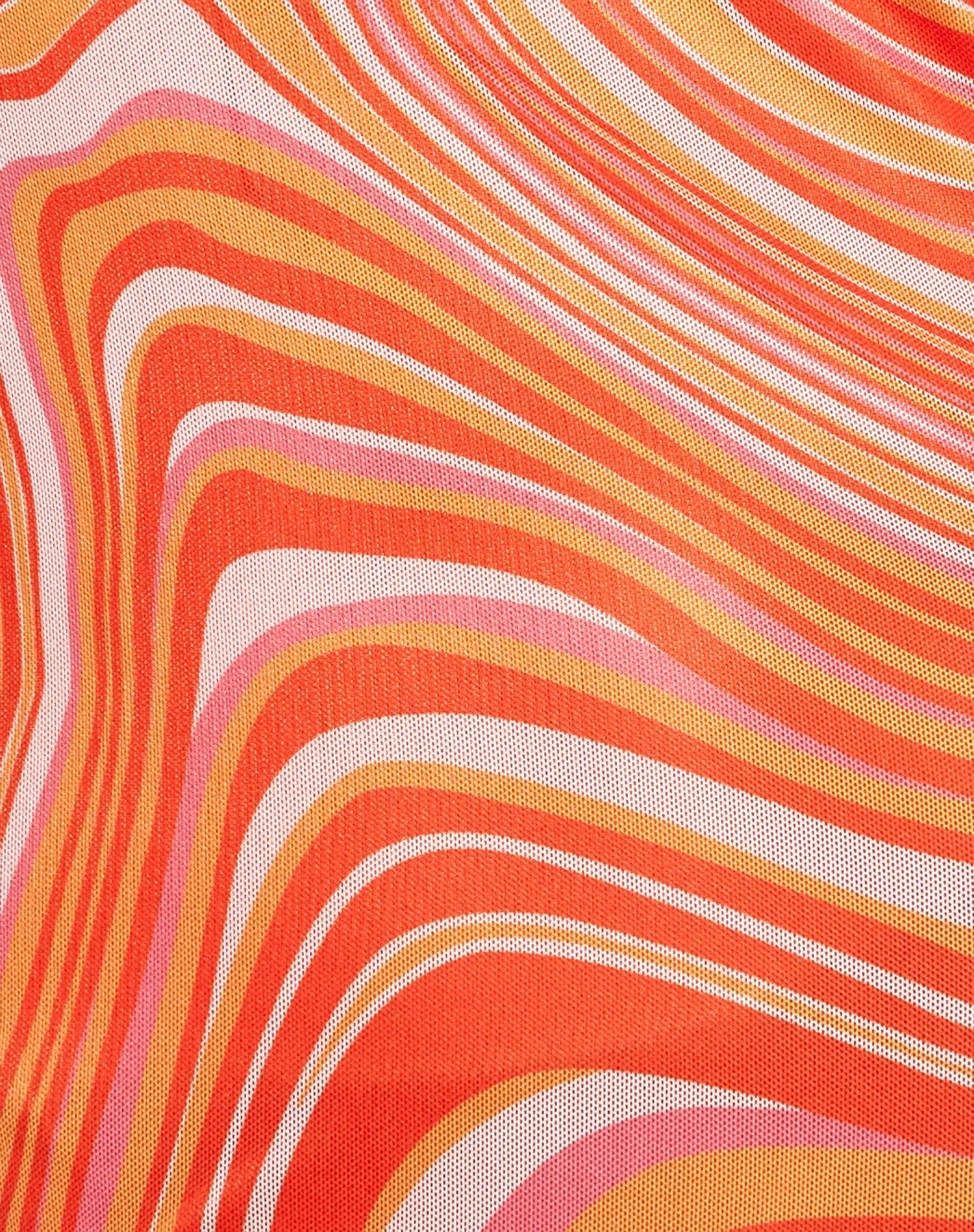 Brigitta Mini Dress In 70's Ripple Tangerine - Image 9