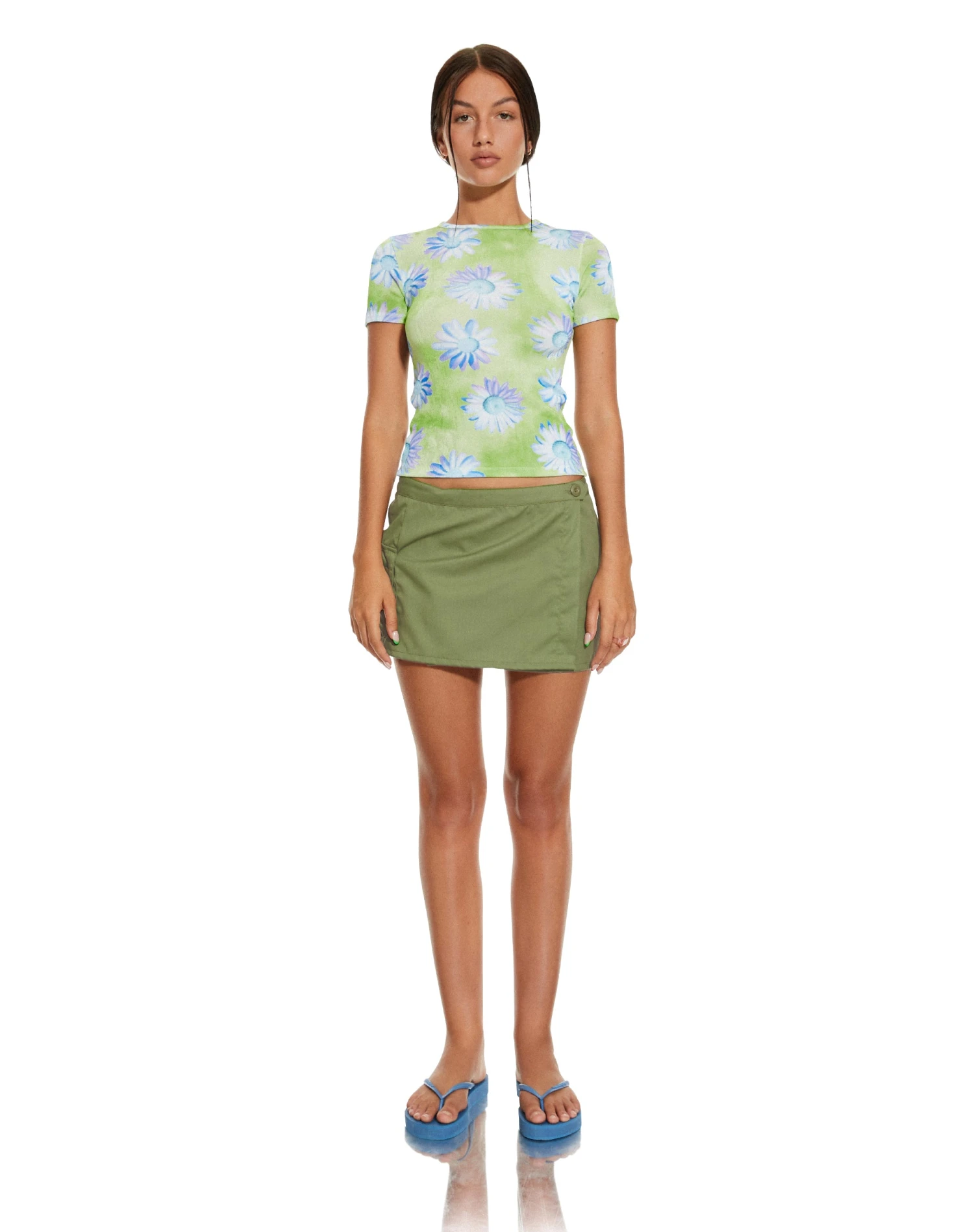 MOTEL X BARBARA Tika Top In Neon Brushstroke Floral - Image 4
