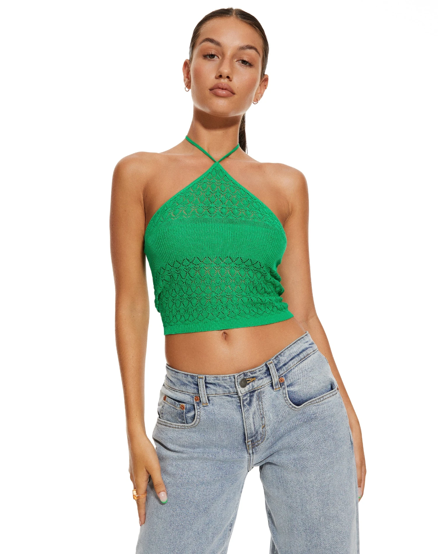 MOTEL X BARBARA Jinu Crop Top In Green - Image 3