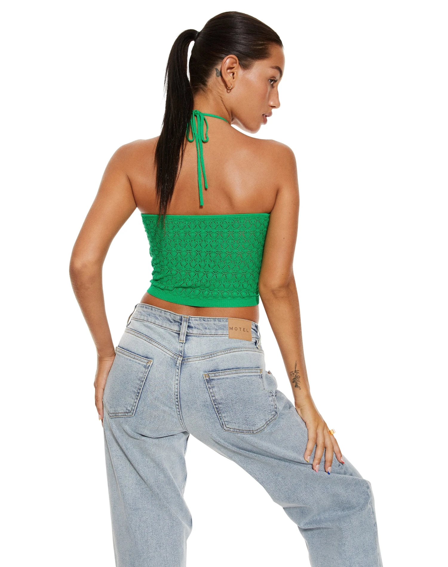 MOTEL X BARBARA Jinu Crop Top In Green - Image 4