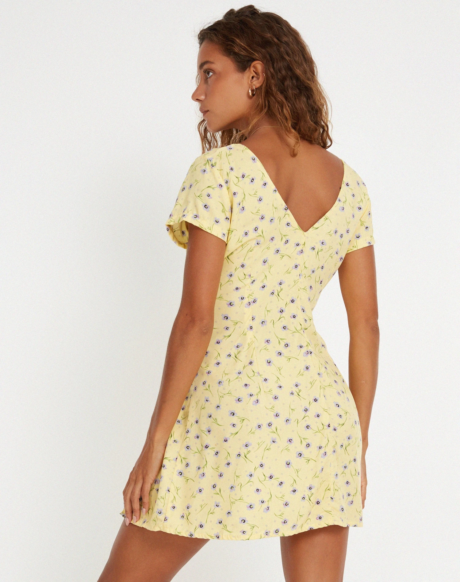 Calliope Mini Dress In Wild Flower Lemon Drop - Image 2