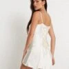 Carica Mini Dress In Satin Ivory