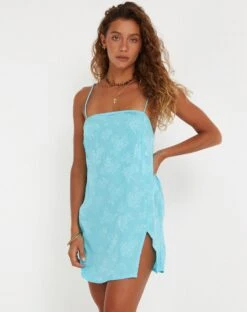 Datista Mini Dress In Satin Rose Bachelor Blue