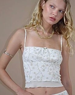 Deska Top In Beige Mesh Light Tan Flock