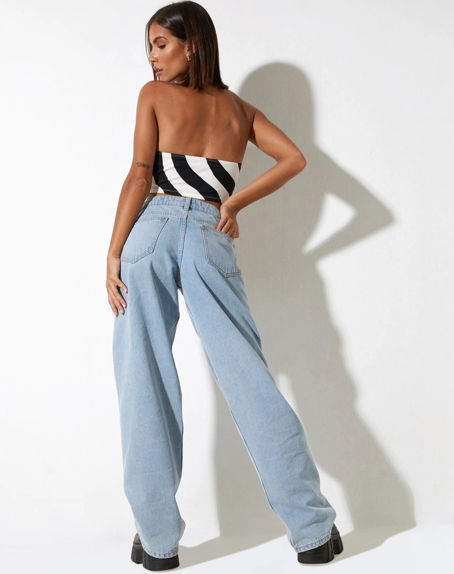 Iamah Crop Top In Optic Swirl Black And White - Image 5