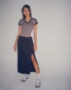 Kasao Midi Cargo Skirt In Navy
