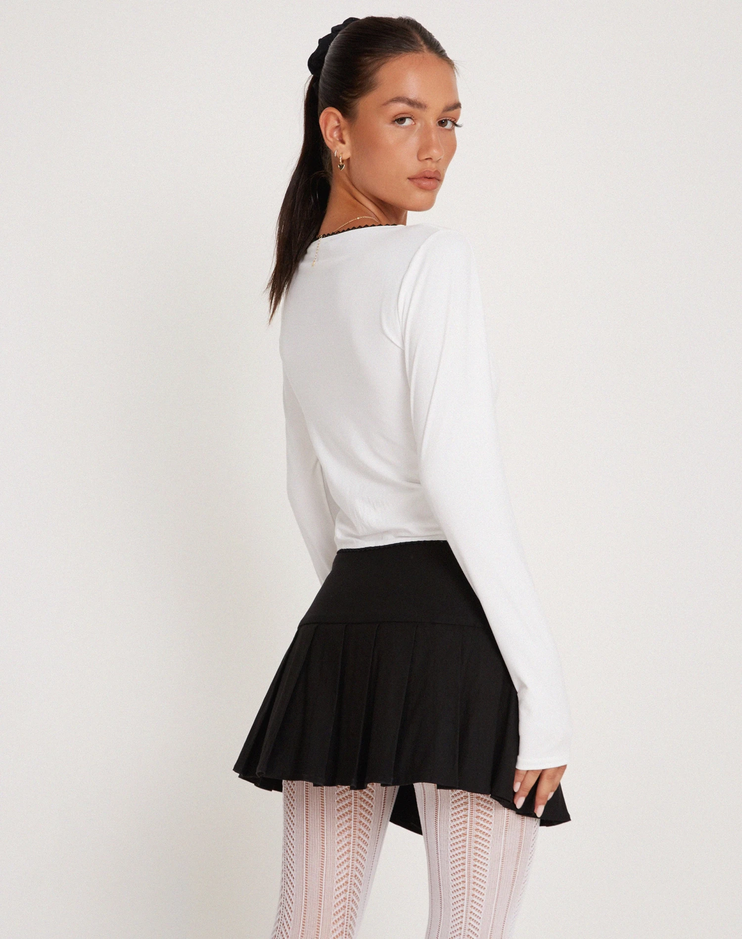 Junie Ballet Long Sleeve Top In Jersey White - Image 3