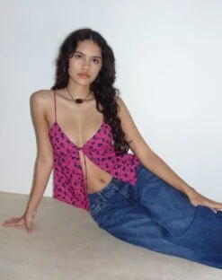 Kamari Cami Top In Raspberry Floral