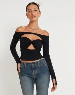 Malin Eloa Shrug Top In Black