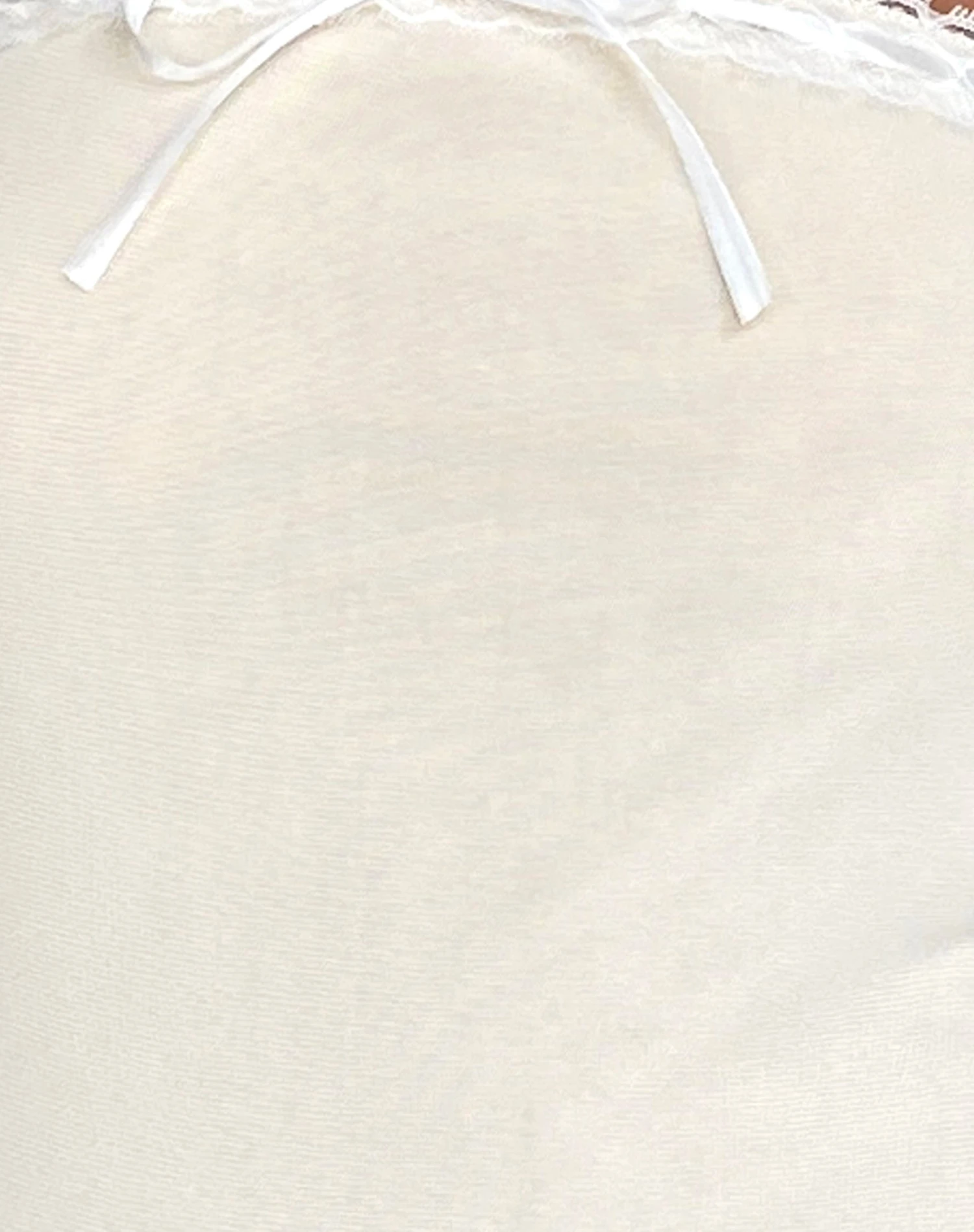 Marve Bandeau Maxi Dress In Mesh Cream - Image 6