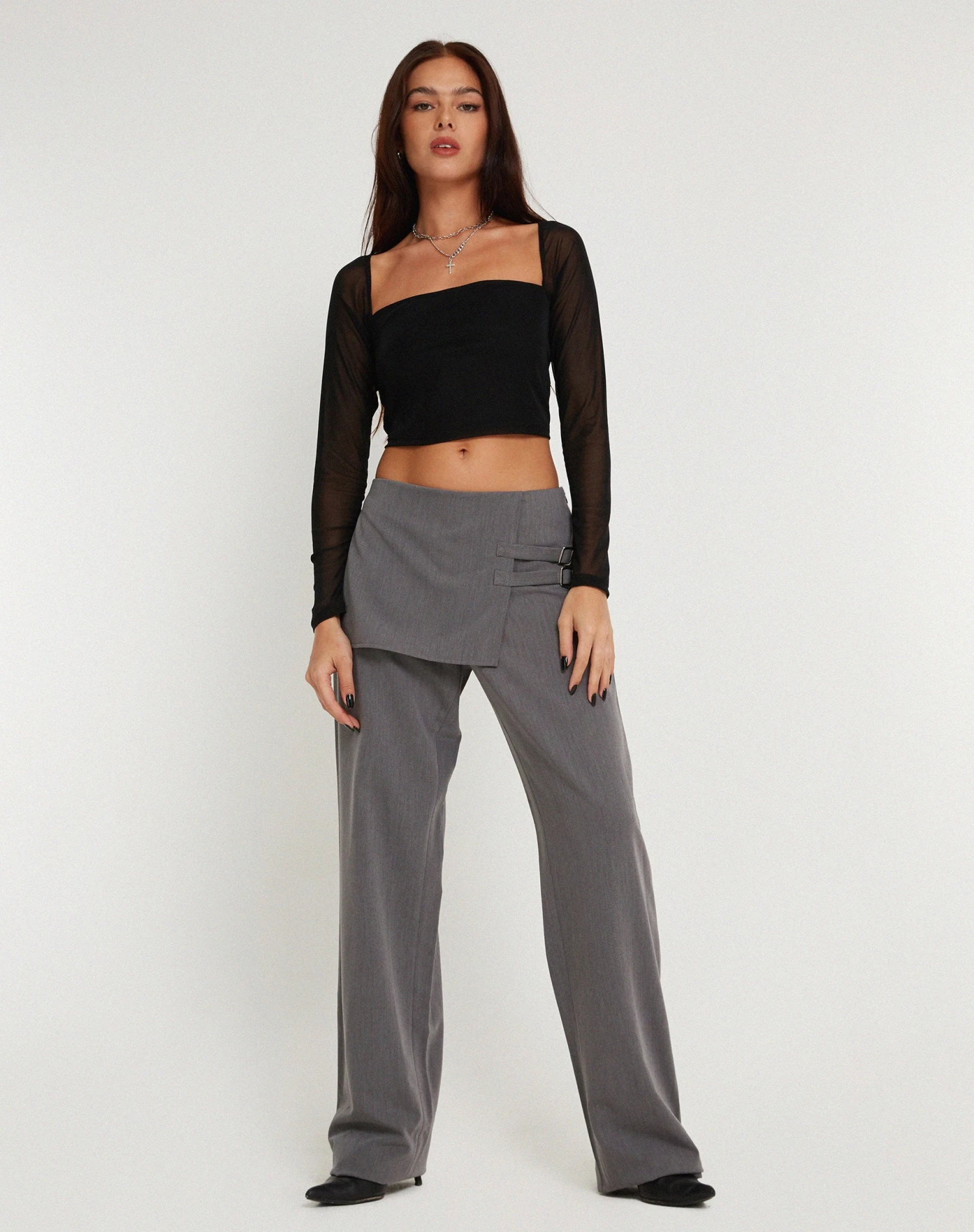 Nahata Trouser Skirt In Charcoal - Image 4