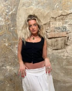 Fawn Top In Poplin Black