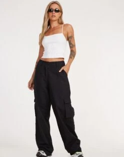 Jita Cargo Trouser In Rami Black