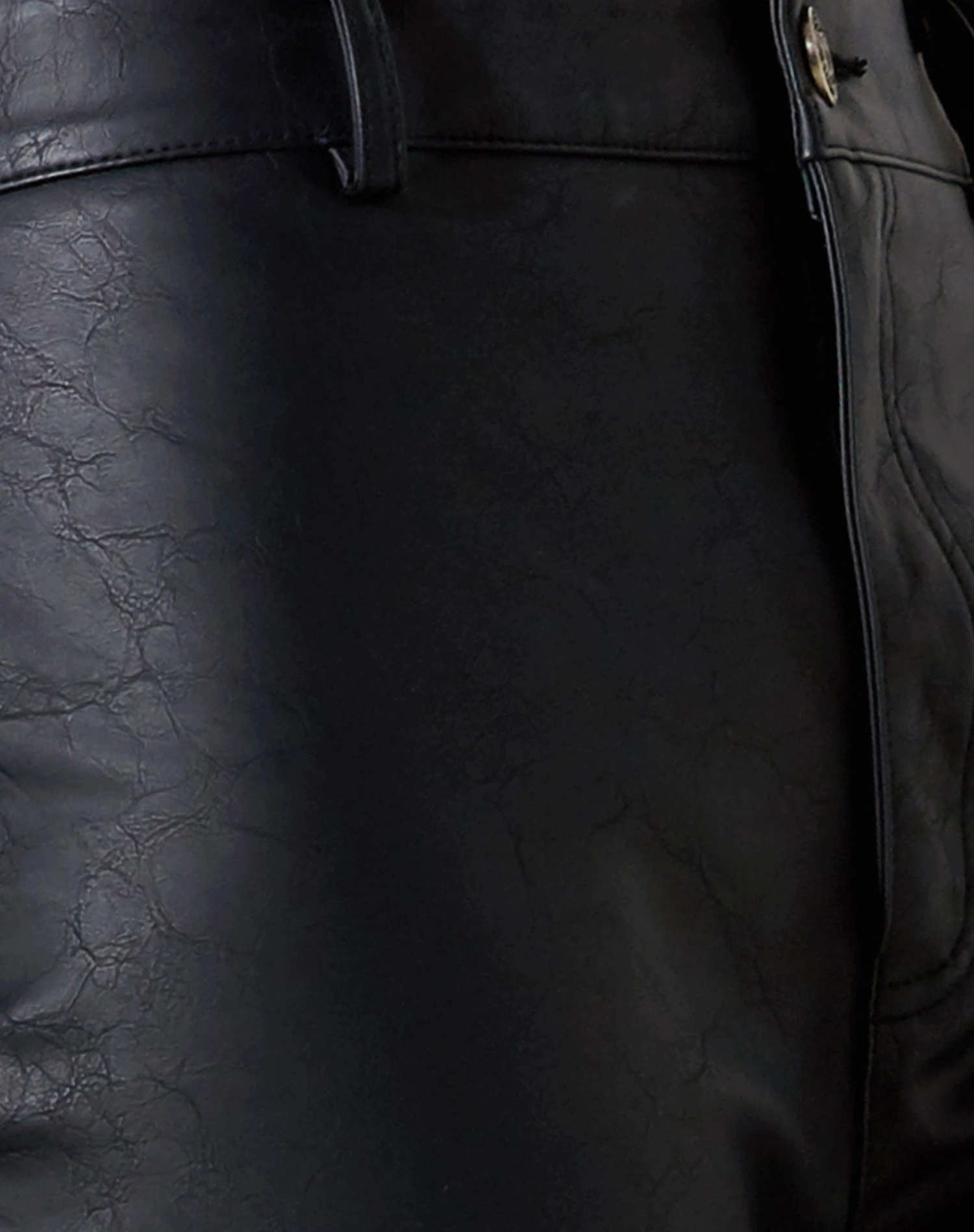 Zolen Flare Trouser In Pu Matte Black - Image 5