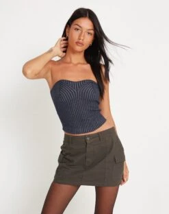 Sinan Bandeau Top In Navy