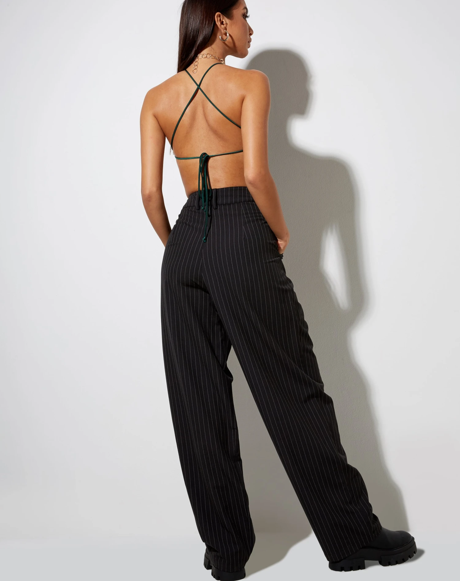 Spence Top In Satin Forest Green - Image 4