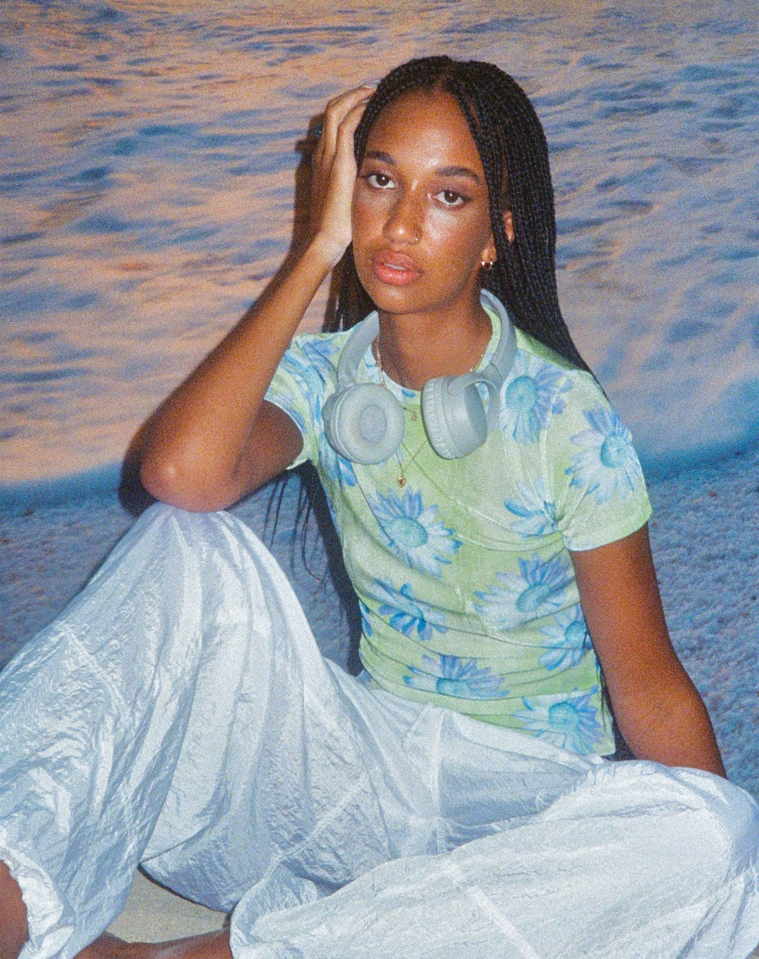 MOTEL X BARBARA Tika Top In Neon Brushstroke Floral - Image 6